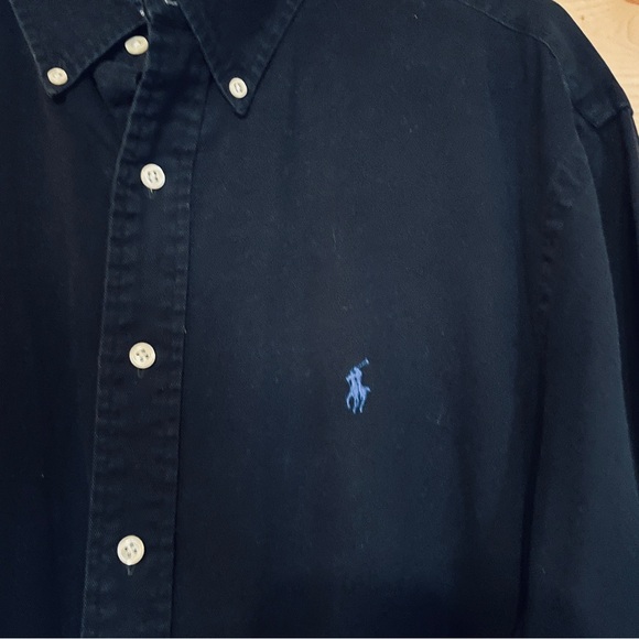 Ralph Lauren Men’s Black 100% Cotton Button-Down Shirt XXL - Picture 5 of 10